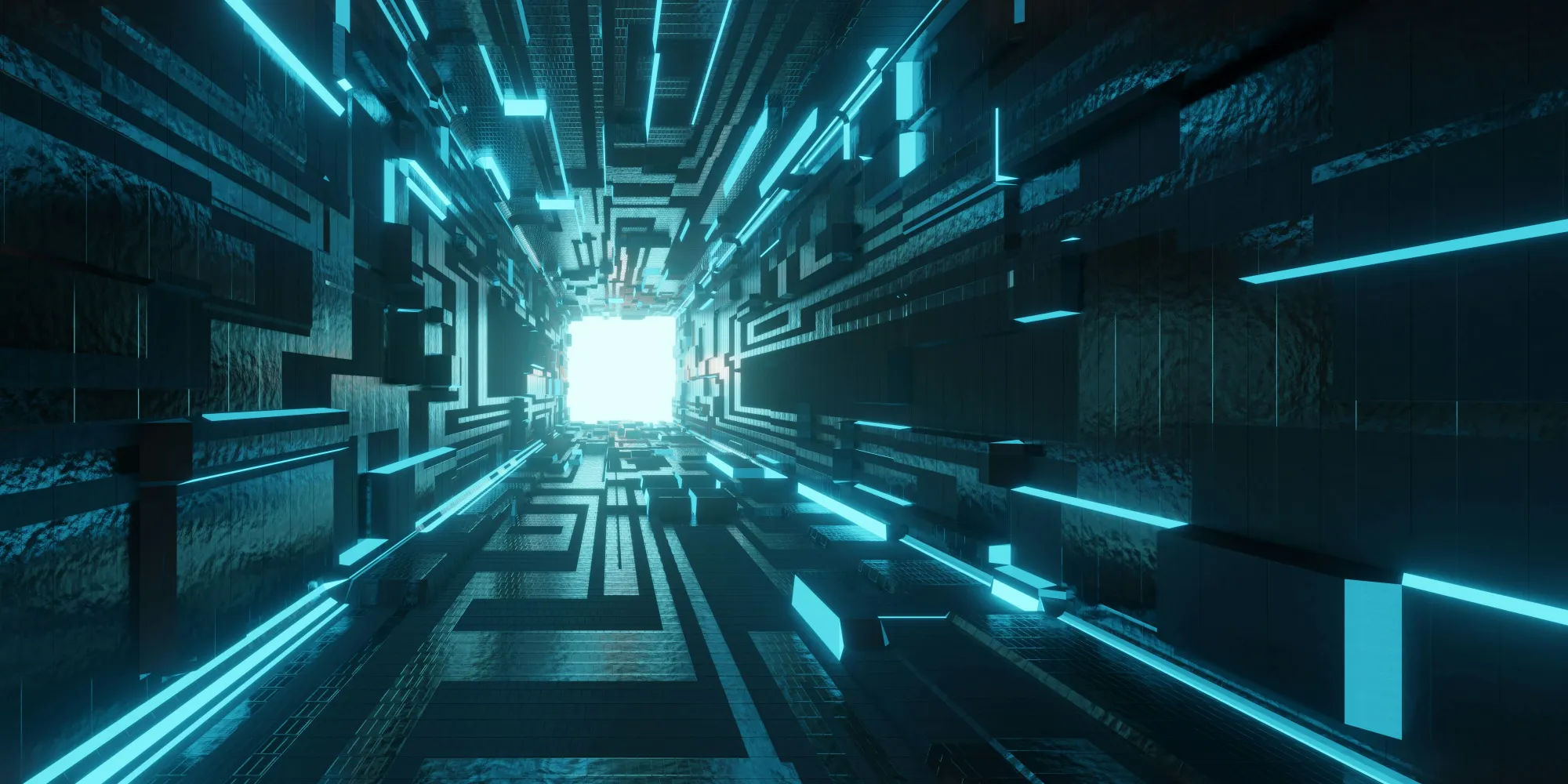 Cinematic digital hallway background