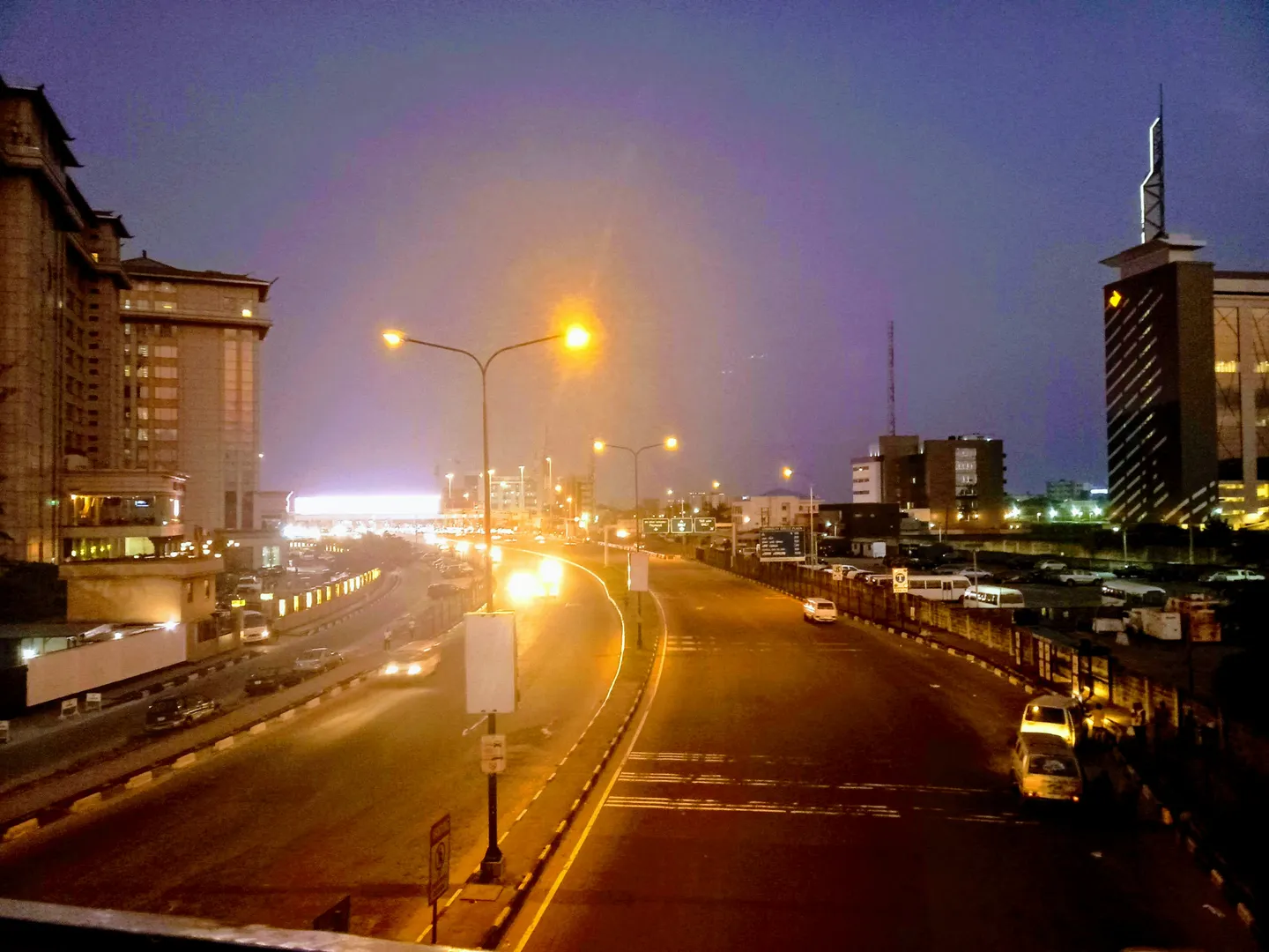 Lagos port at dusk with logistics activity