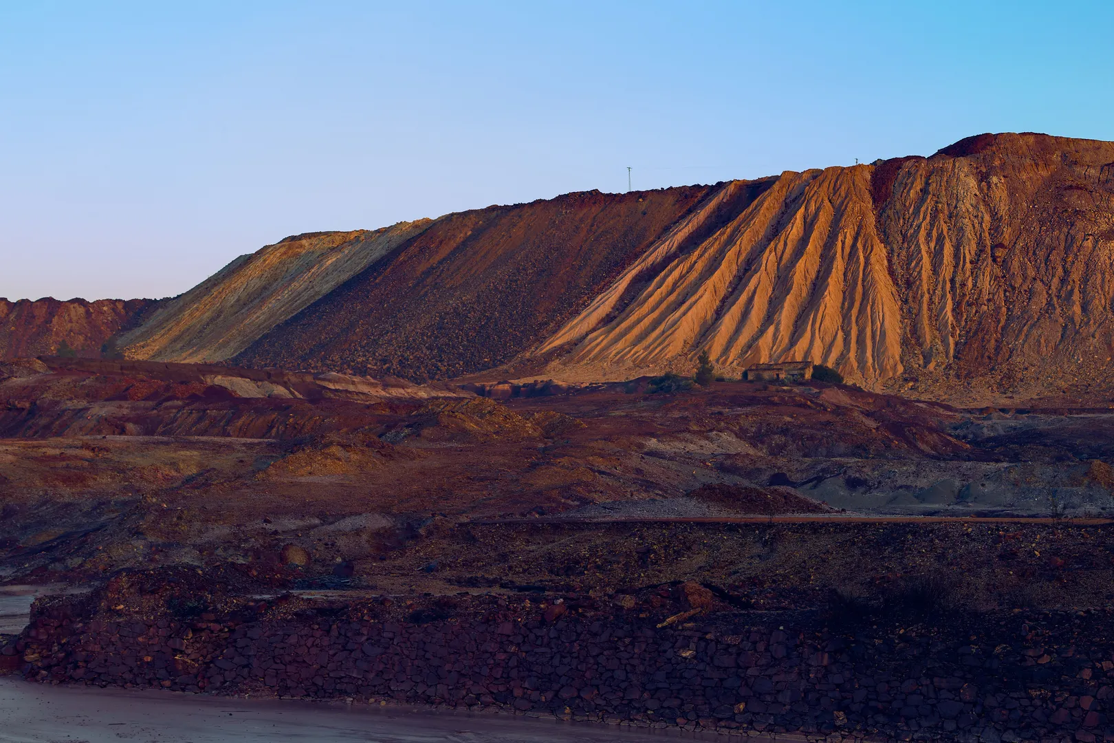 Remote mining site at dusk