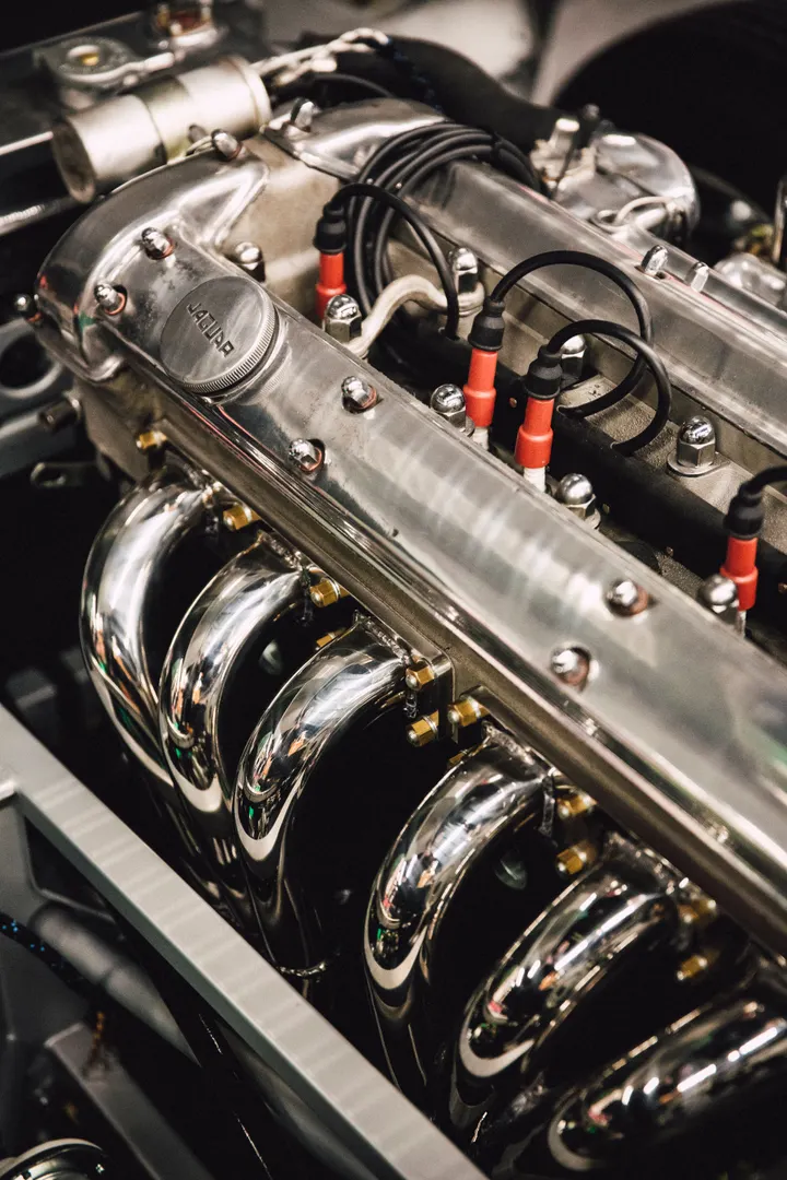 Polished chrome engine detail