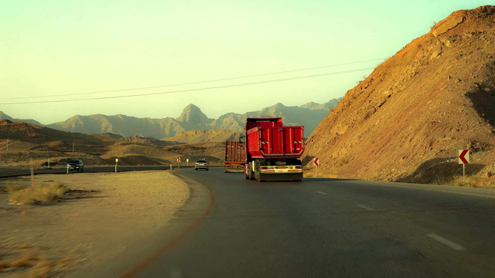 Logistics vehicle on Northern Cape desert road