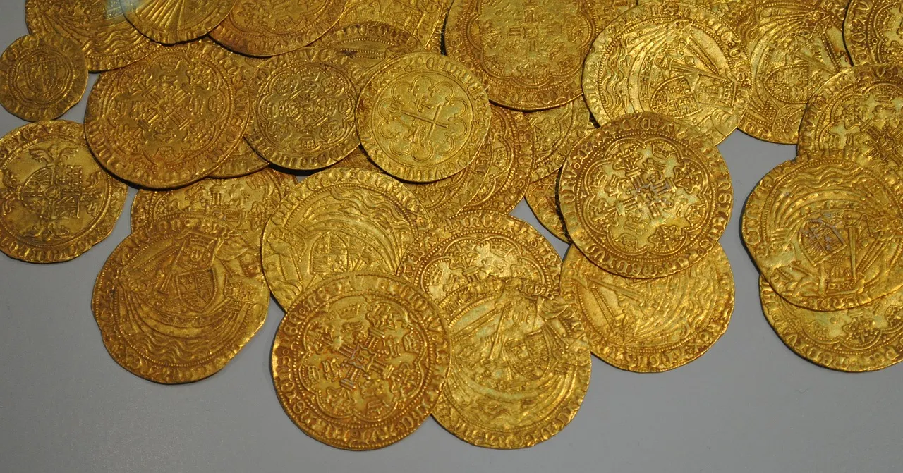 Gold coin texture background representing African wealth
