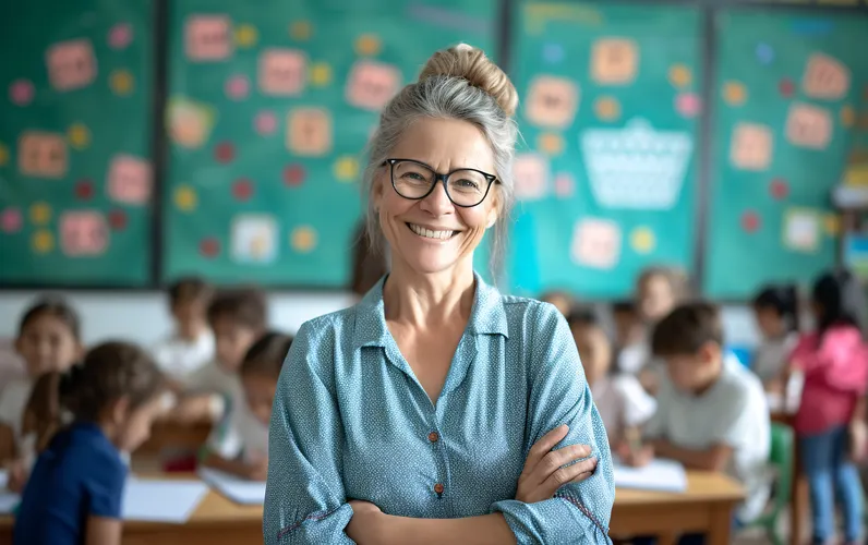 instructor smiling, hands-on mentor