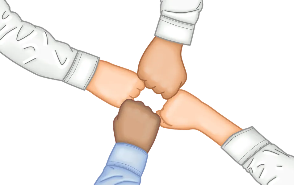 Collaborative business support team icon