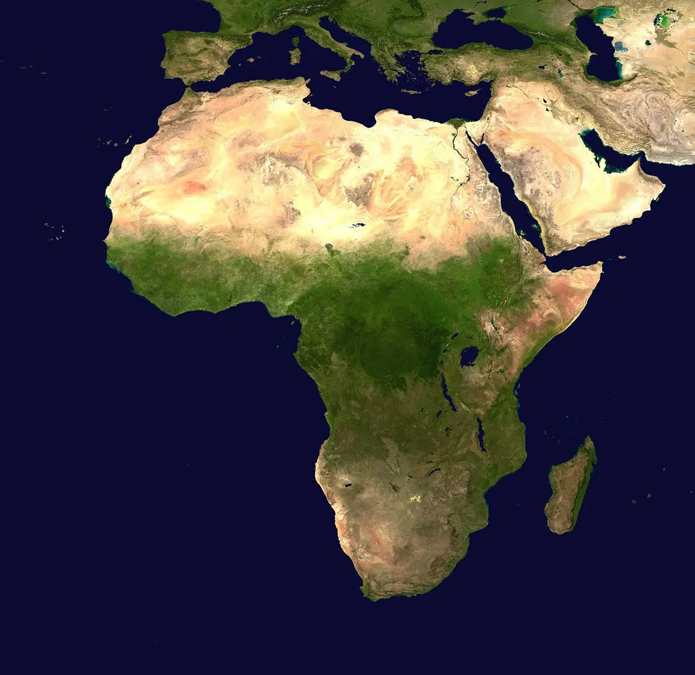 Satellite map of Africa