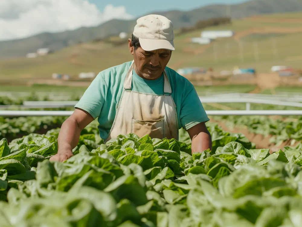 Agricultural maintenance tech at work