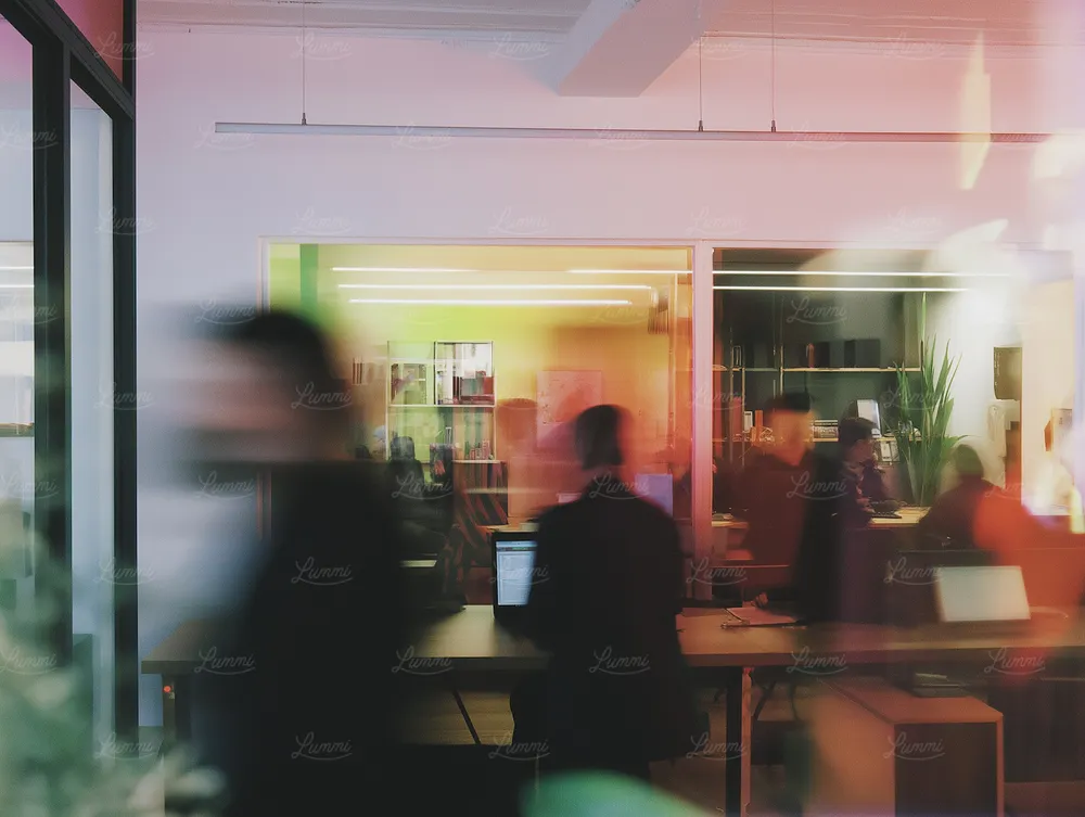 Modern Office Environment with glass partitions