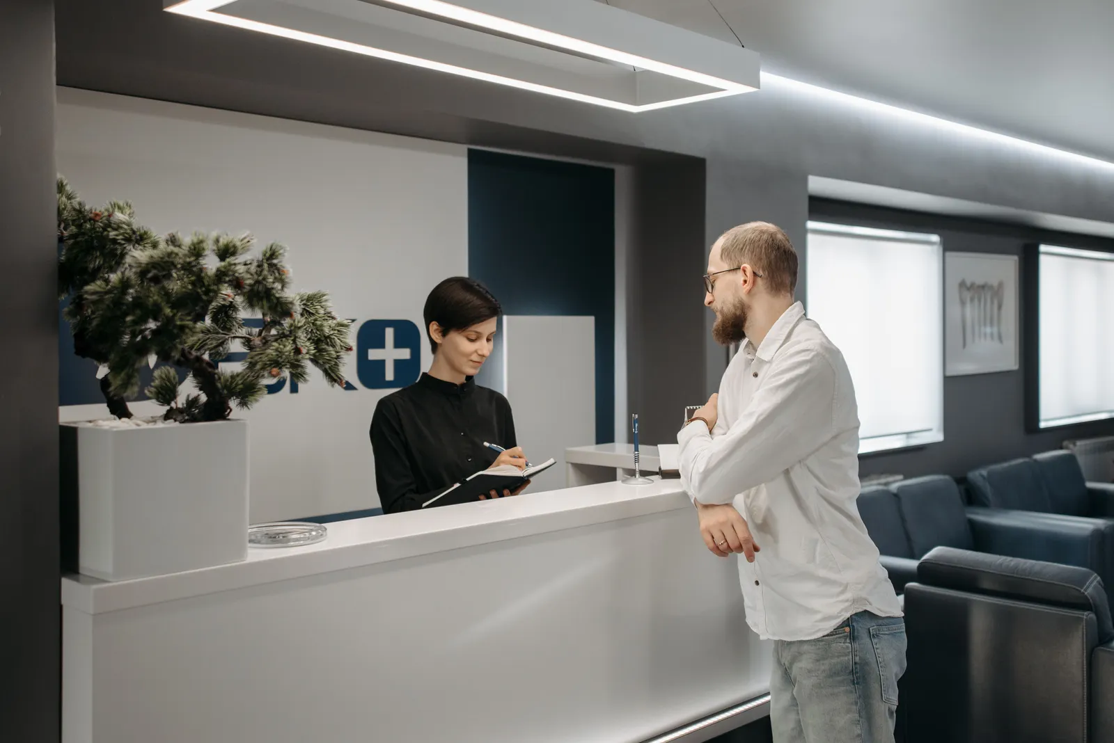 clean clinic reception desk