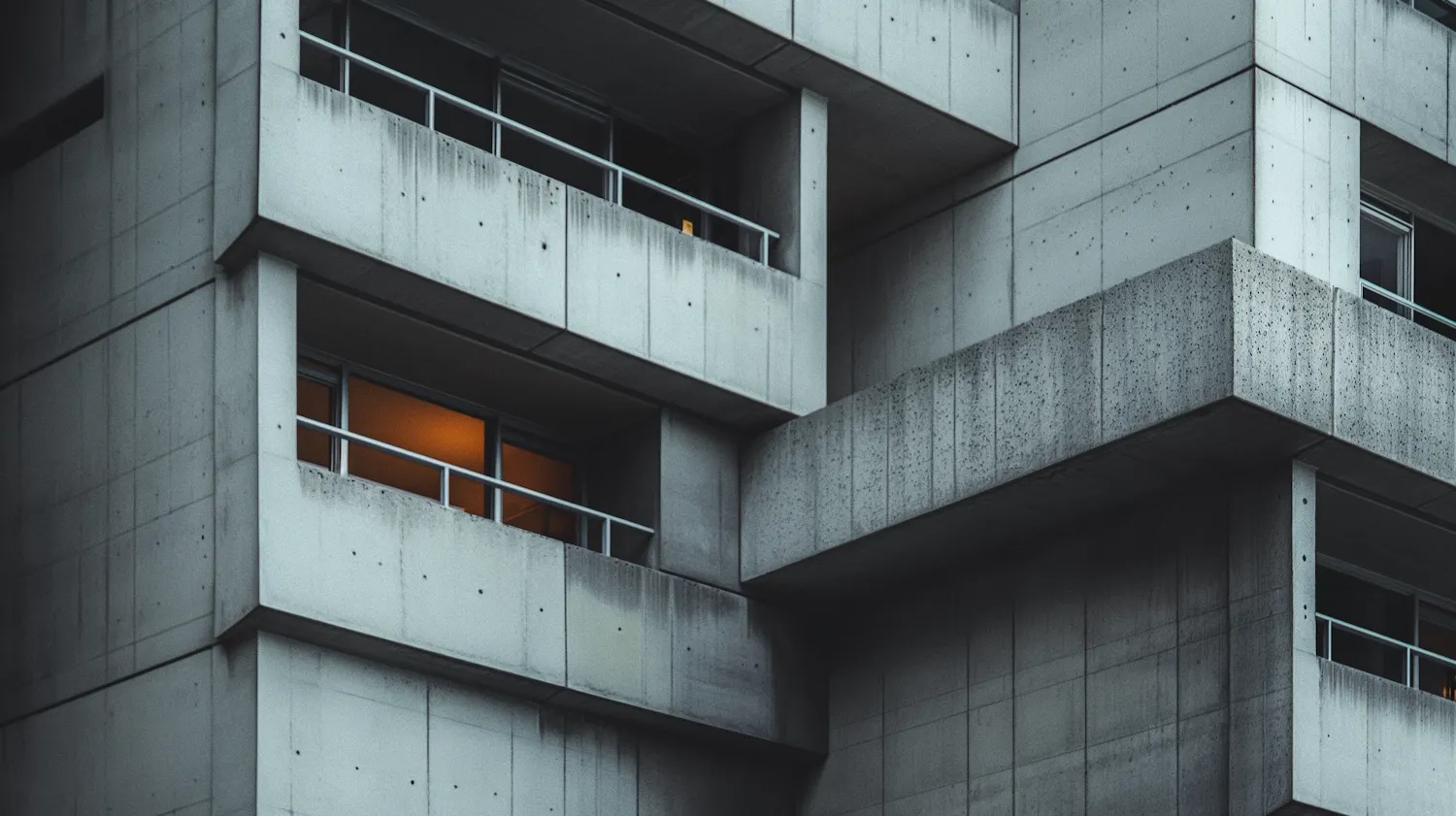 Rising concrete structure at dusk