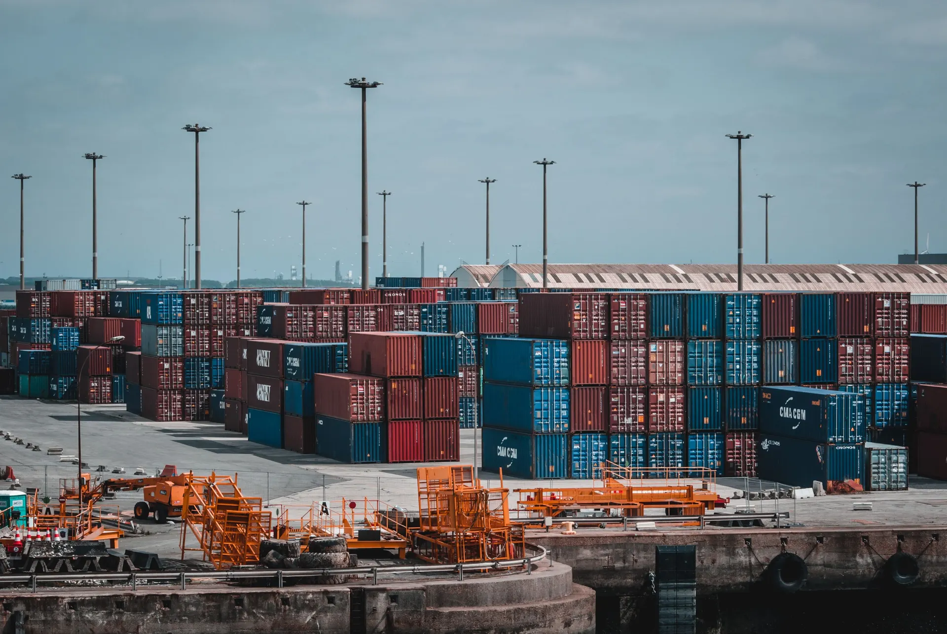 Cargo containers at port