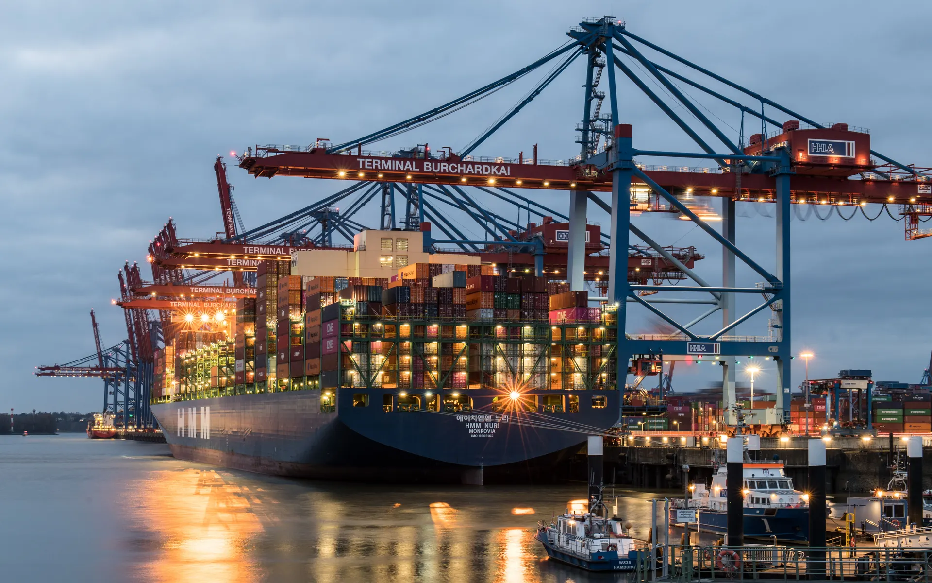Shipping Terminal at Dusk