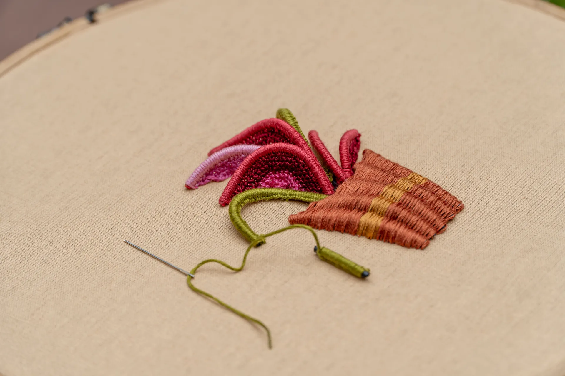 Detailed embroidery process