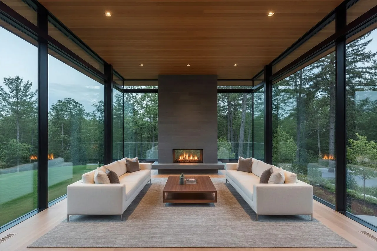 Luxury modern interior with precision gypsum ceiling