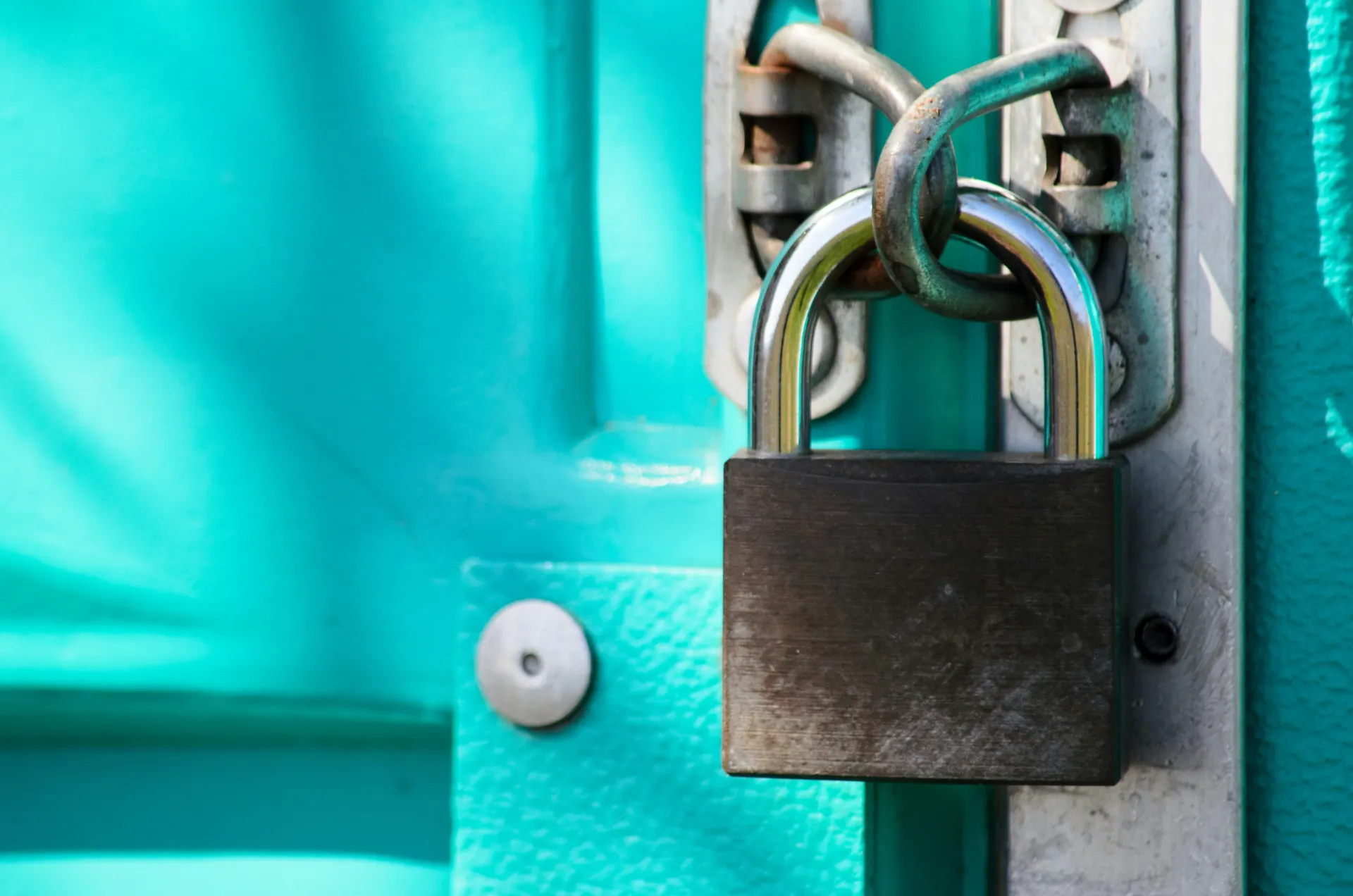 Security lock close up