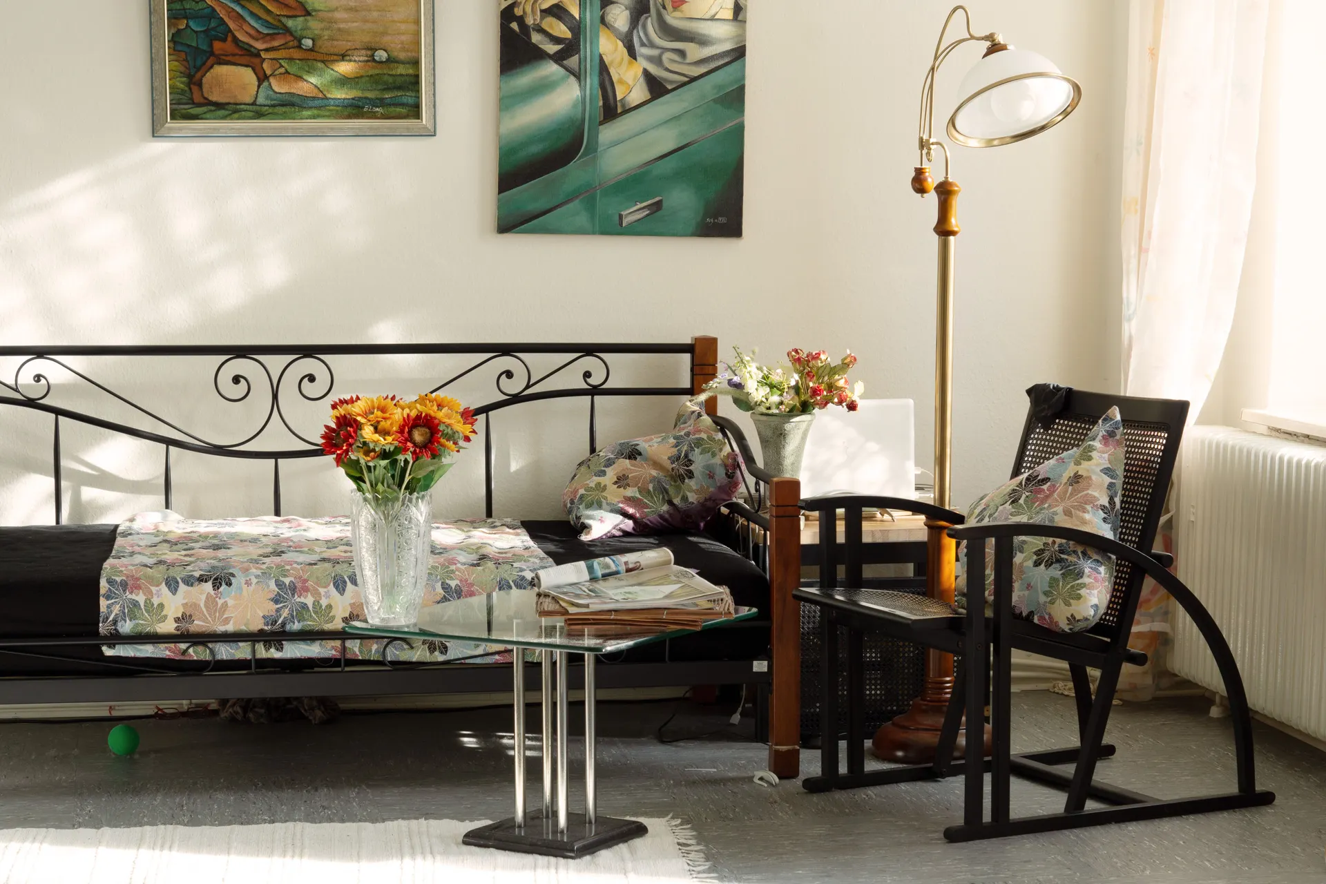 Charming living room featuring artistic decor