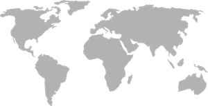 Small map silhouette suggesting global reach