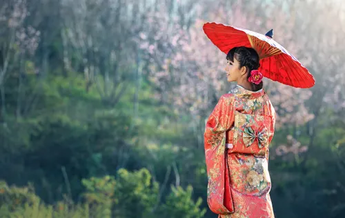 Japanese woman with parasol