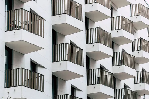 Modern residential apartment facade