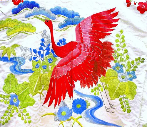 Silk embroidery detail