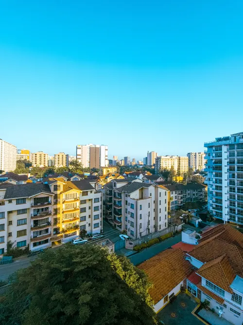 Aerial view of Nairobi urban architecture
