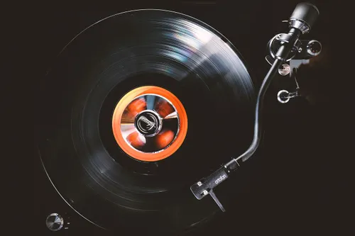 Vinyl record close up