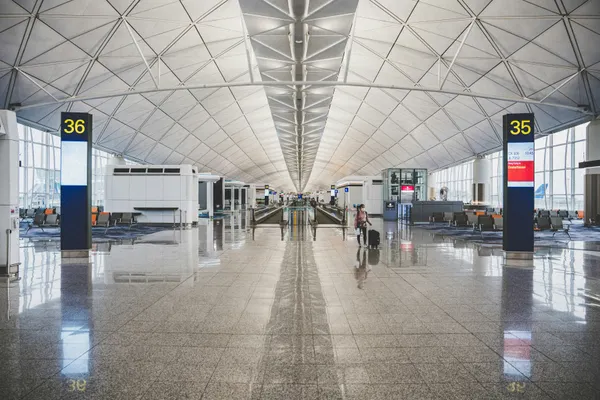 Modern airport terminal interior