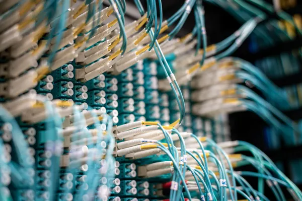 Close-up of fiber optic switch symbolizing network infrastructure