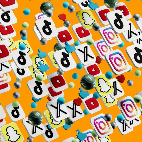 Pattern of social media connectivity icons