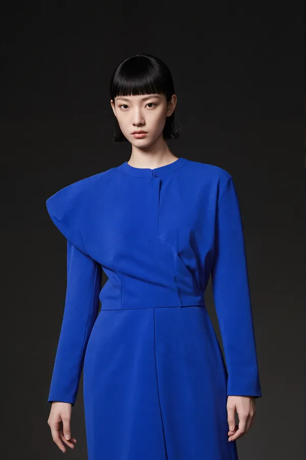 Midnight blue silk dress