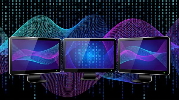 Binary code and digital network visualization