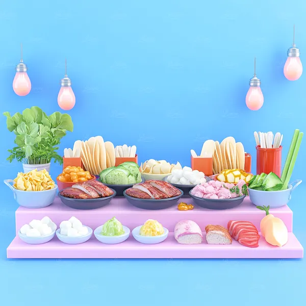 Vibrant food arrangement