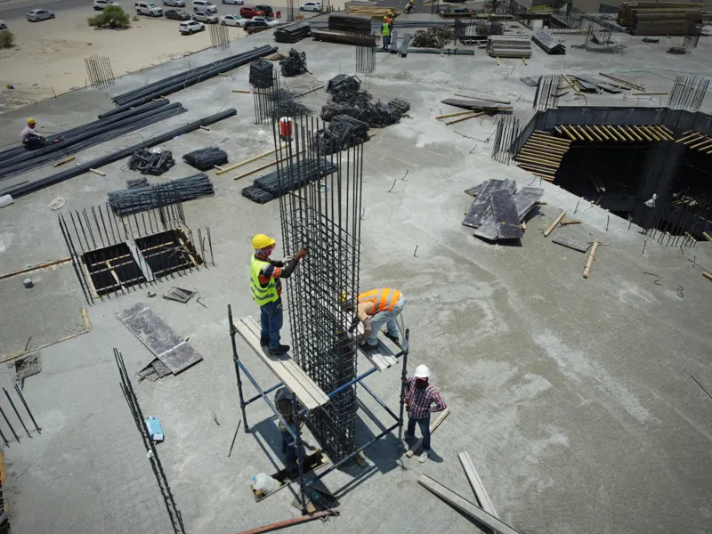 Omondo engineers on a construction site in Cross River State