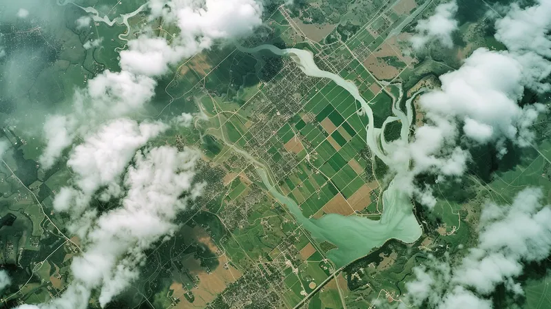 Aerial view of precision irrigation planning