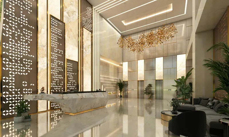 Modern commercial lobby interior