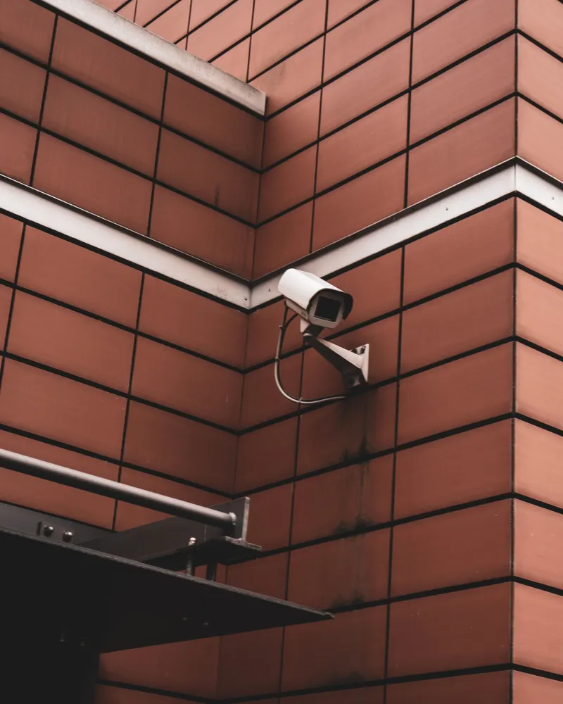 Security camera monitoring building