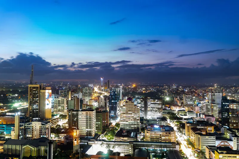 Nairobi skyline at twilight