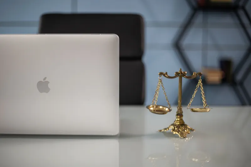 Scales of Justice on office desk