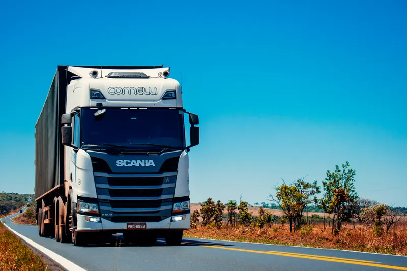 Fuso truck in operation