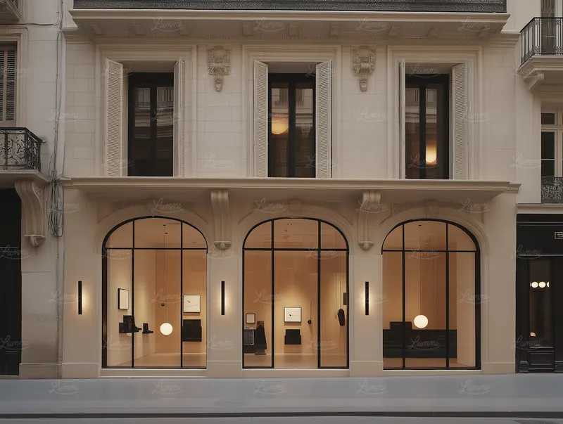 Architectural sketch of a modern storefront