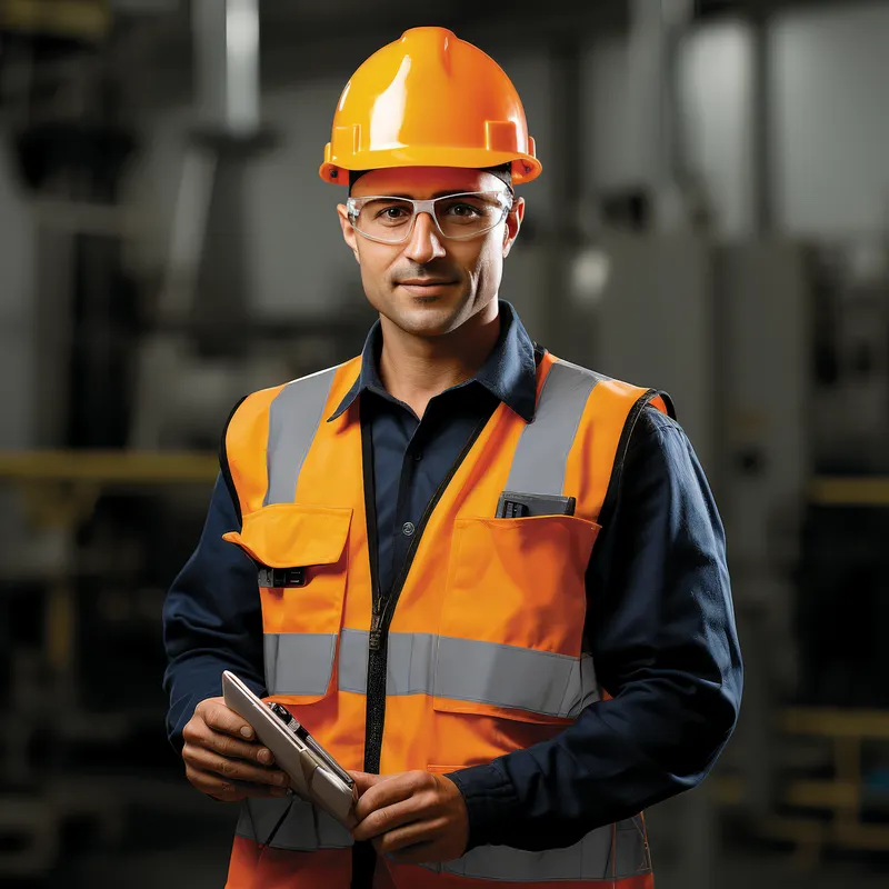 Industrial Worker with Tablet