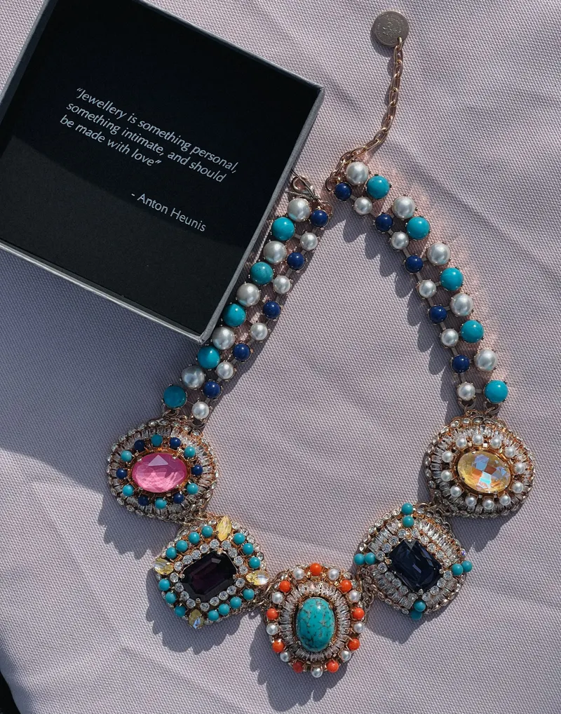 Gemstone necklace display
