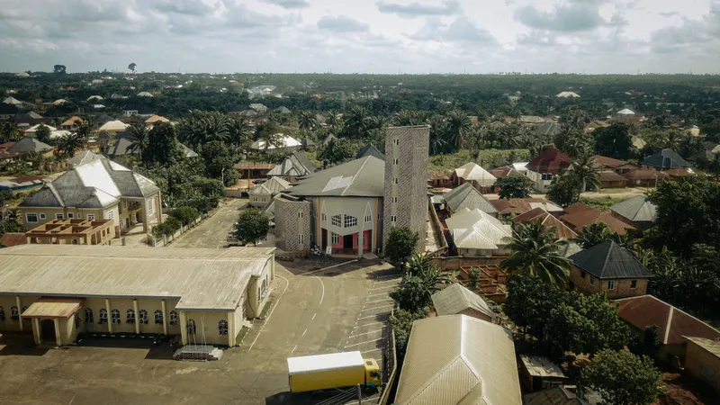 Aerial view of evolving African township landscape