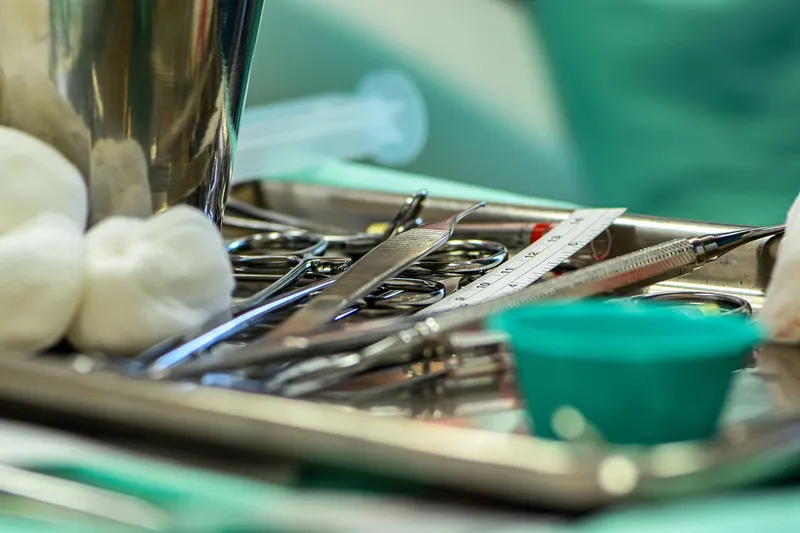 Sterile surgical equipment in a modern theatre