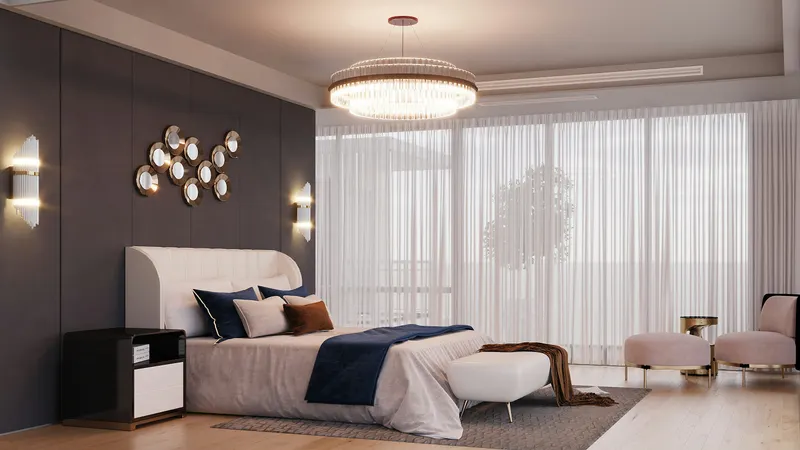 Luxurious bedroom setting