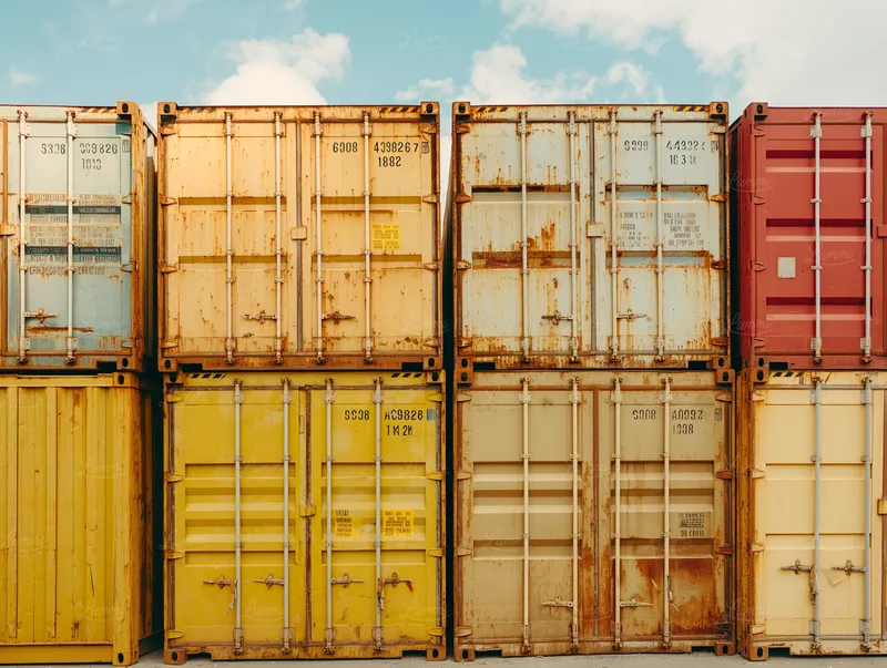 Industrial shipping containers at a mine site