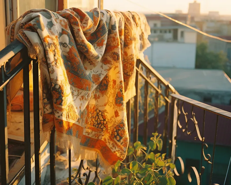 Close up of soft baby fabrics in golden hour light