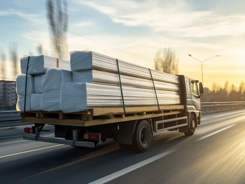 Truck on Highway at Sunrise