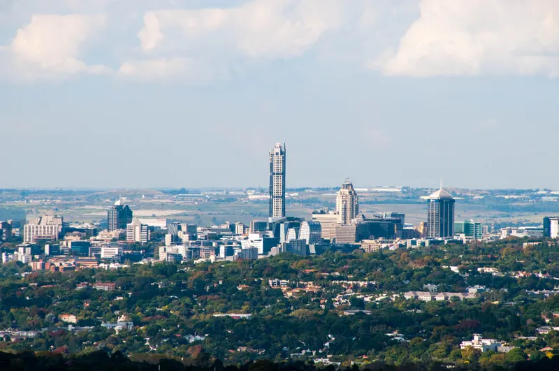 Aerial view of Sandton skyline