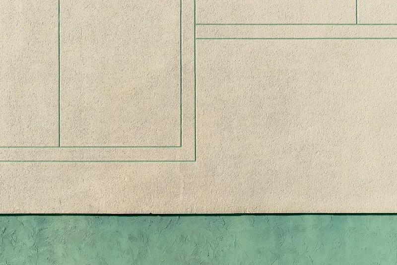 Clean architectural line drawing and geometric patterns