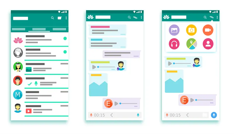 Crisp mockup showing the AI assistant summary and group chat interface
